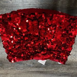 Red Sequence Skirt